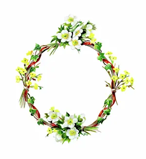 Ockenden: Christmas roses and jasmine in a circle