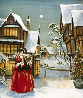 Retrographics Limited: Christmas scene with flower seller
