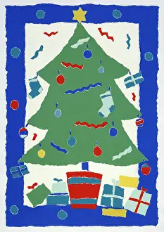 Ayliffe: Christmas Tree ' with blue border