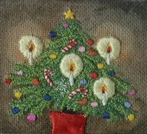 Sturdy: Christmas Tree ' with candles & star on top