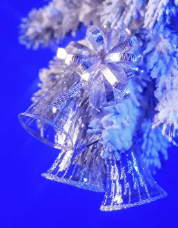 Evergreens: Christmas Tree Ornaments Silver and Blue