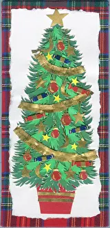 Mclaughlin: Christmas tree with a red tartan border