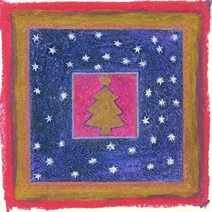 Nicky: Christmas tree with starry background