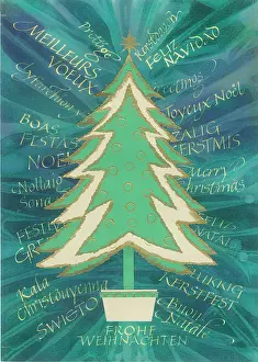 Mehigan: Christmas Tree with Xmas wishes in various languages