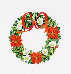 Poinsettias: Christmas Wreath