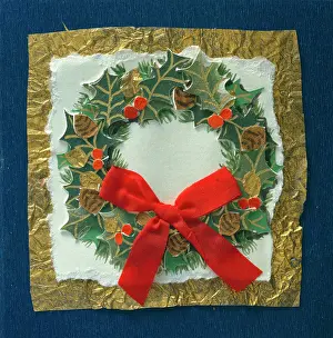 Mclaughlin: Christmas wreath with red ribbon