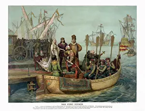 Raft: Christopher Columbus bidding farewell to the Queen