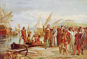 Palos: Christopher Columbus embarkation from the ?