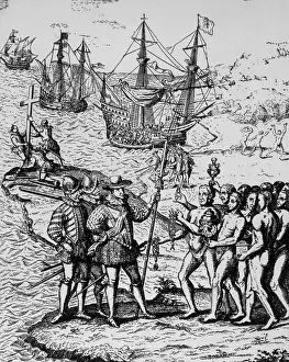 Herrera: Christopher Columbus landing at Hispaniola ?