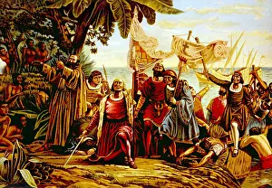 Puebla: Christopher Columbus landing on the island ?