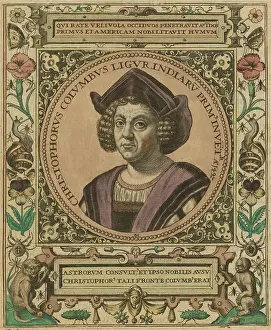 Dawkins: Christopher Columbus portrait decorated with