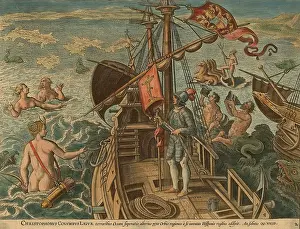 Lcgr2001: Christopher Columbus stands on a ships deck