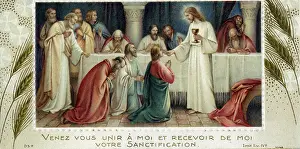 Marle: Chromolithograph Devotional Card - First Communion
