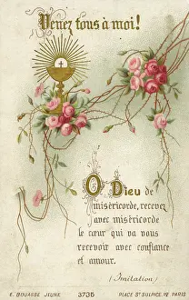 Albertine: Chromolithograph Devotional Card - First Communion