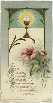 Eloy: Chromolithograph Devotional Card - First Communion