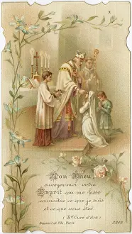 Eloy: Chromolithograph Devotional Card - First Communion