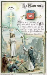 Jeane: Chromolithograph Devotional Card - Joan of Arc - Martyr