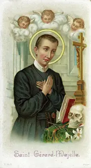 Monseigneur: Chromolithograph Devotional Card - Saint Gerald Majella