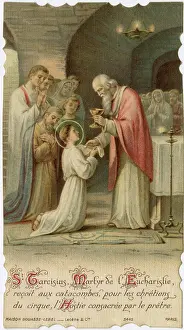 Chromolithograph Devotional Card - Saint Tarsicius
