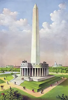 Mall: Chromolithograph of The National Washington Monument