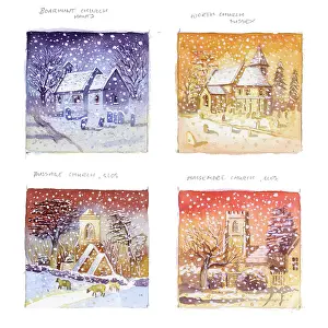 Glos: Four Chuches in the Snow