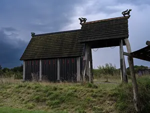 Viking: Church, Bork Vikingehavn, Bork Harbour, Jutland, Denmark