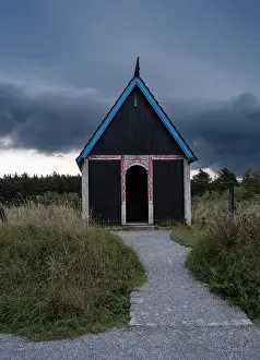 Viking: Church, Bork Vikingehavn, Bork Harbour, Jutland, Denmark