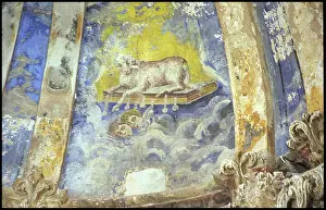 Desolate: Detail of church decoration, Belchite, Spain