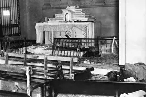 Priests: Church destroyed in a riot in Madrid, 1936