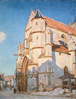 Plein: The Church at Moret, Evening, by Sisley
