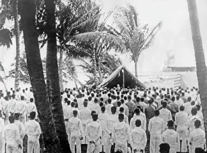 07.12.1941: Church service in Pearl Harbor, 1941