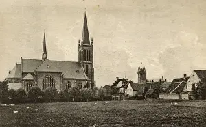 Sluis: Church with spire, Sluis, Netherlands