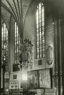 Marien: Church window in the Marienkirche in Berlin-Mitte, 1934