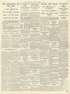 Broadcasts: Churchill broadcasts on war effort