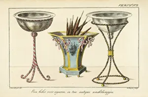 Interior Decoration: A cigar case, and two antique bedside lamps