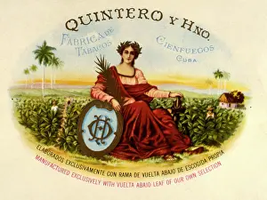 Laurels: Cigar label, Quintero y Hermano, Cuba
