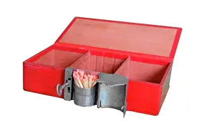 Lighters: Cigarette box with matches - opened