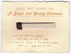 Fags: Cigarette with comic verse on a Christmas card