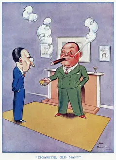 Disgruntled: Cigarette, Old Man? By H. M. Bateman