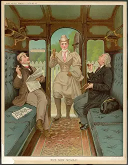 Manly: Cigarette smoking woman gets into a compartment