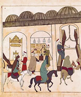Arabians: Cigogna manuscript (1671), Merchants in a bazaar