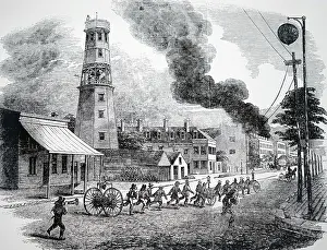 Blaze: Cincinatti firemen rushing to a blaze