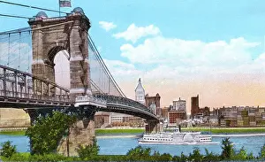 Covington: Cincinnati, Ohio, USA - Suspension Bridge