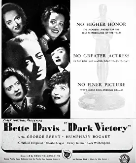 Regan: Cinema advertisement for Dark Victory in 1939