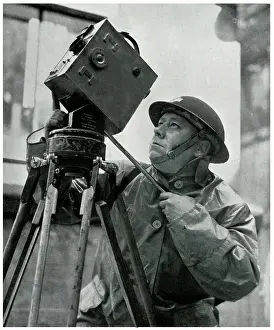 Dissemination: Cinematographer adjusts his camera, September 1939