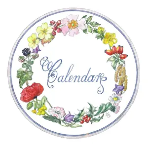 Blackberries: Circle of wild flowers and berries