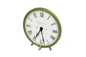 Timepiece: Circular brass night clock - unlit