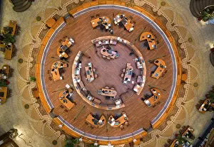 Gentil: Circular counter, Hall, Societe Generale, Paris, France