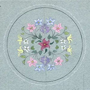 Clematis: Circular design of various clematis