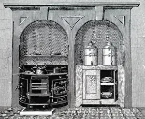 Fronted: Circular fronted stove with wedge-shaped boiler